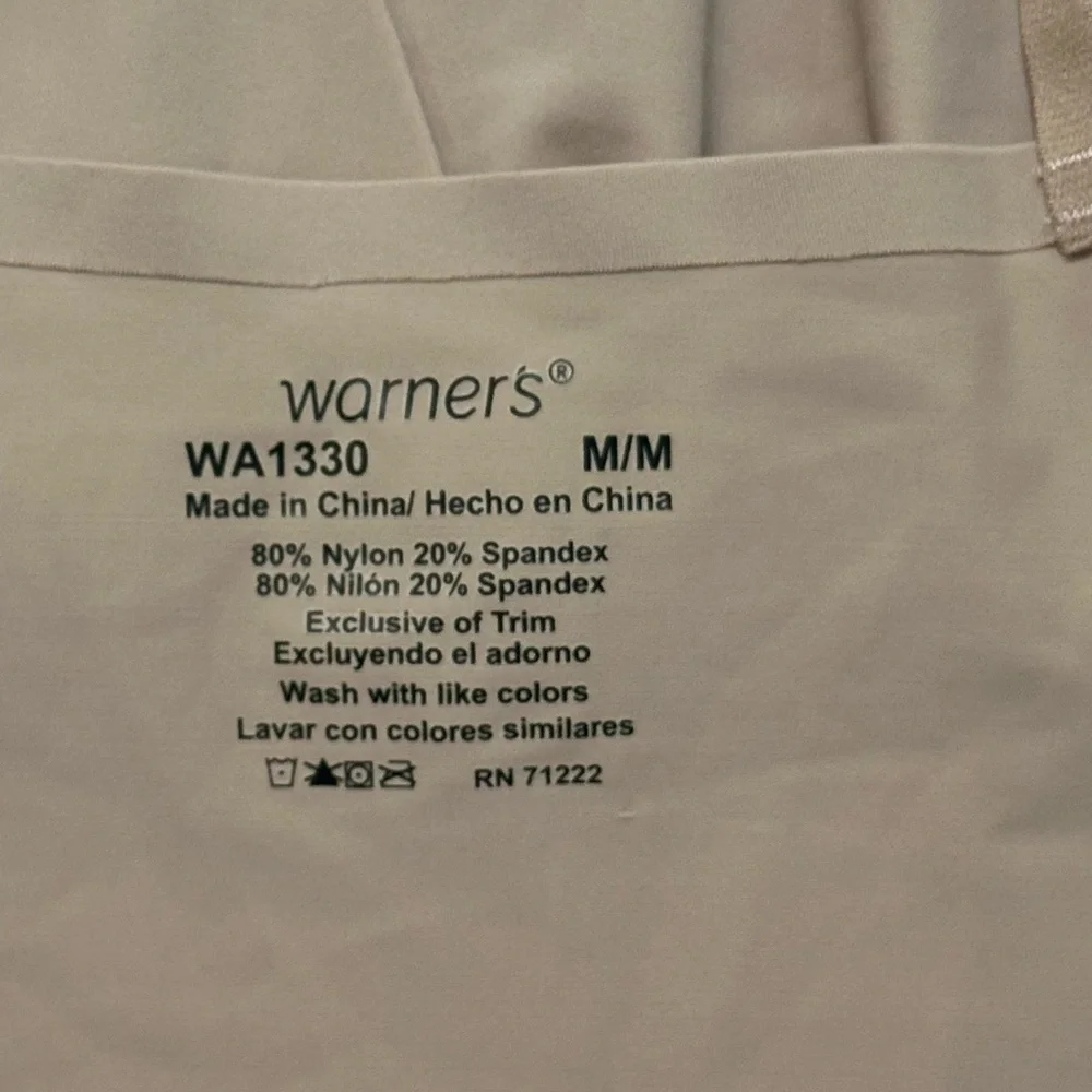 Warners shapewear slip dress Women “M” Tan Color Adjustable Strap Nylon-Spandex - Picture 9 of 11